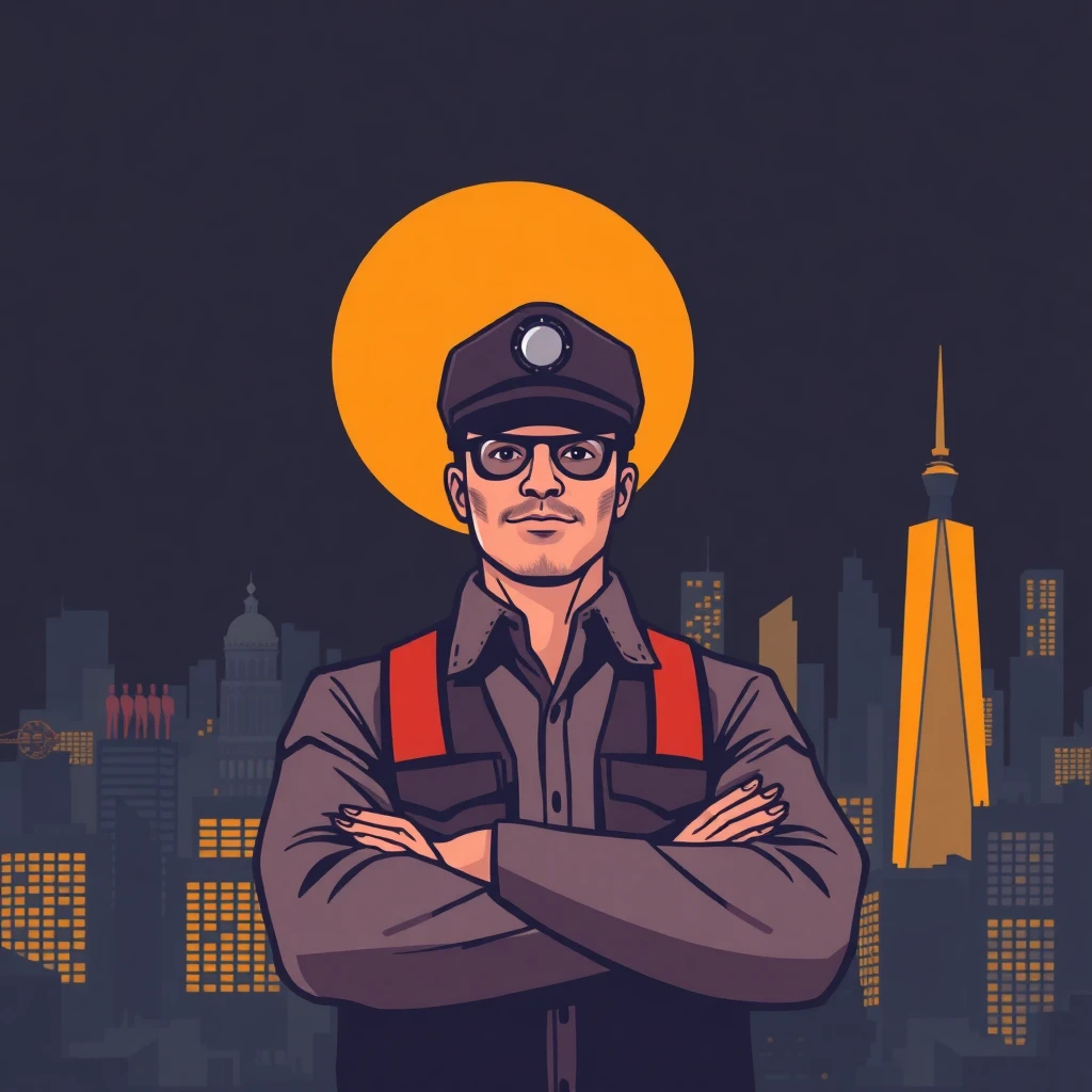Security professional overseeing city