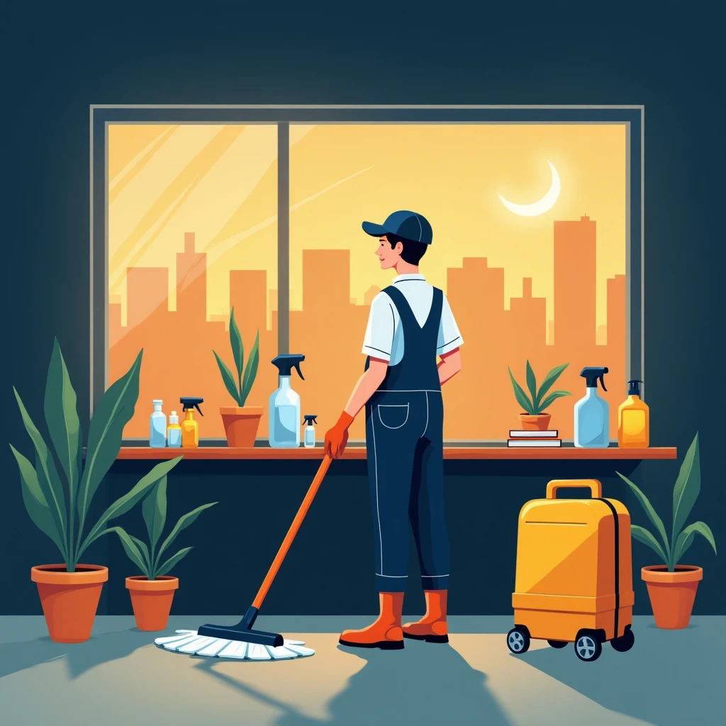 Agent de propreté au travail