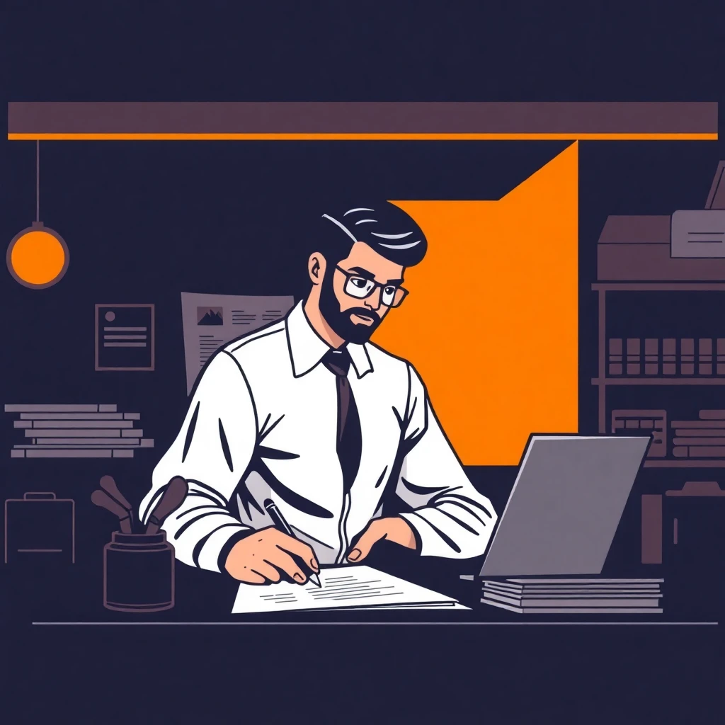 Profissional revisando ofertas de emprego