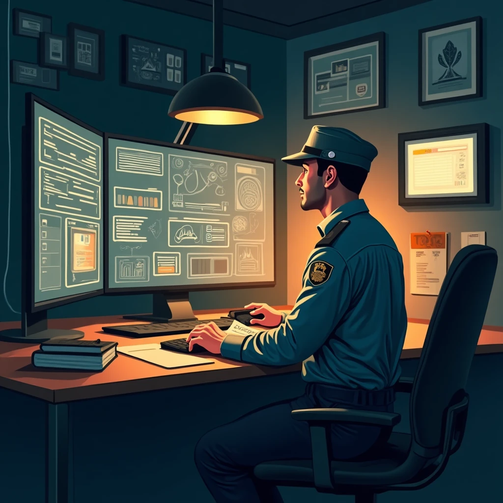 Profissional de segurança em ação