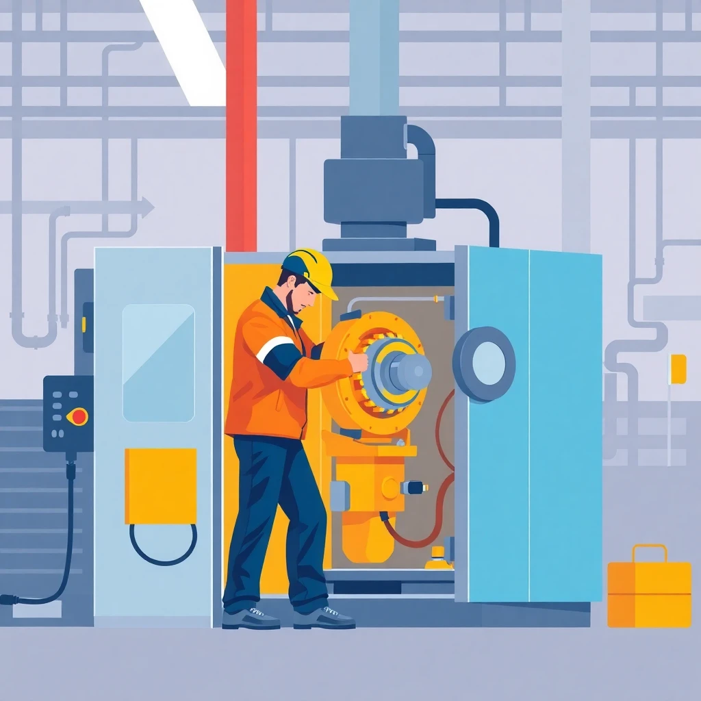 Technician working in a factory