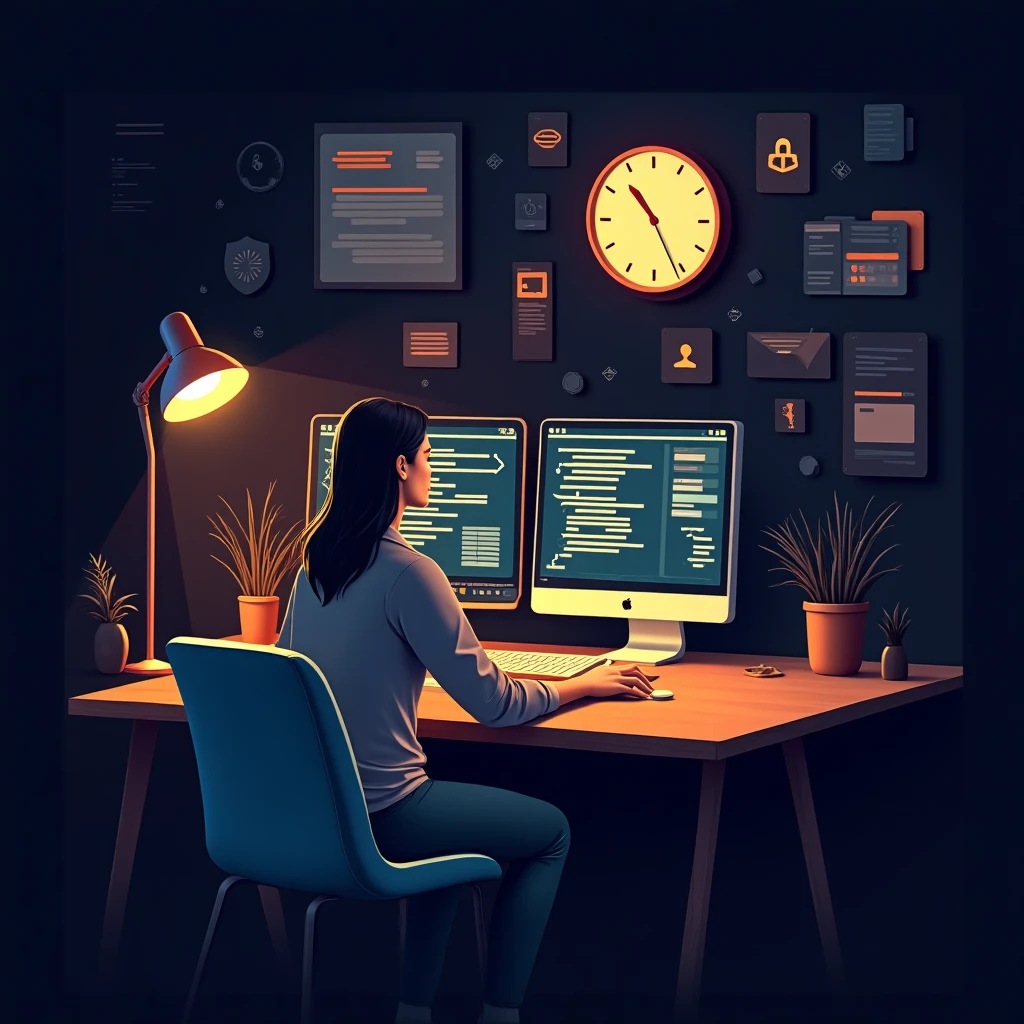 Tech professional at work in cybersecurity