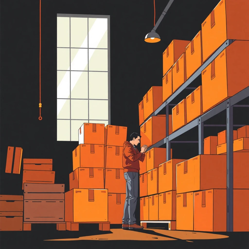 Trabajador de almacén en acción