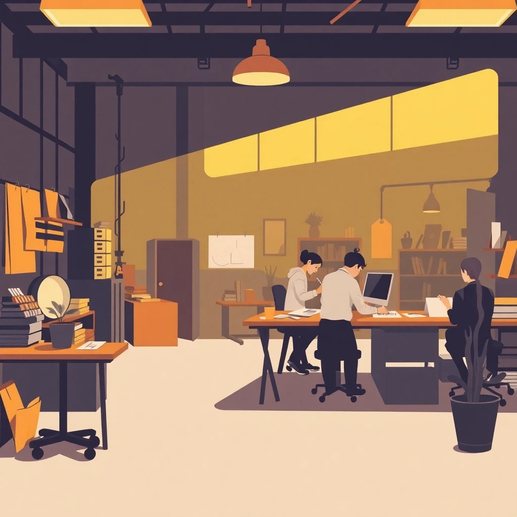 Vor-Ort-Bürojob-Setting