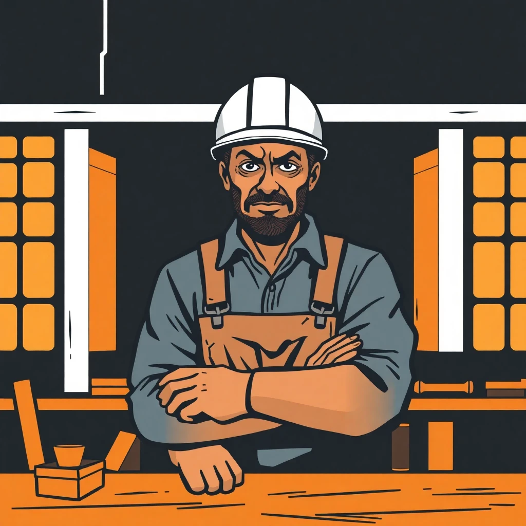 Erfahrener Bauarbeiter auf Baustelle