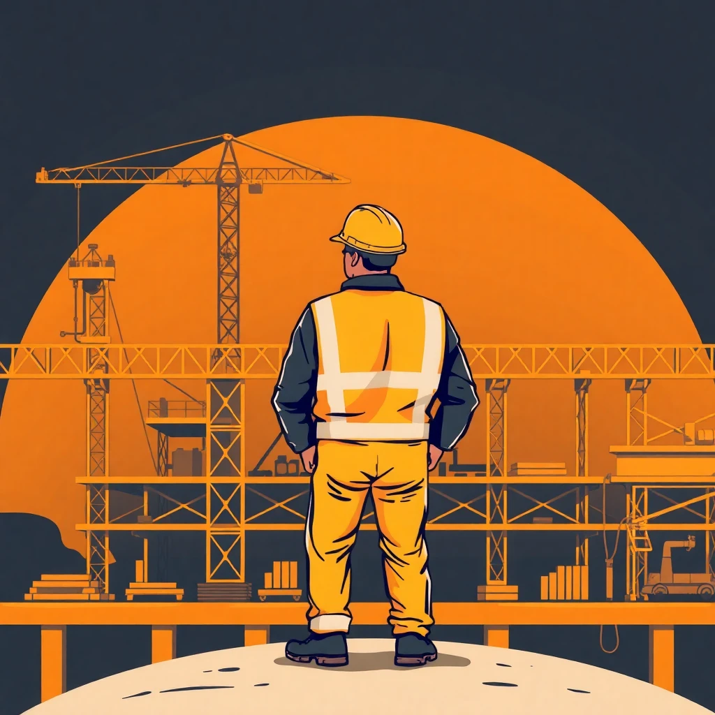 Bauarbeiter auf einer Baustelle