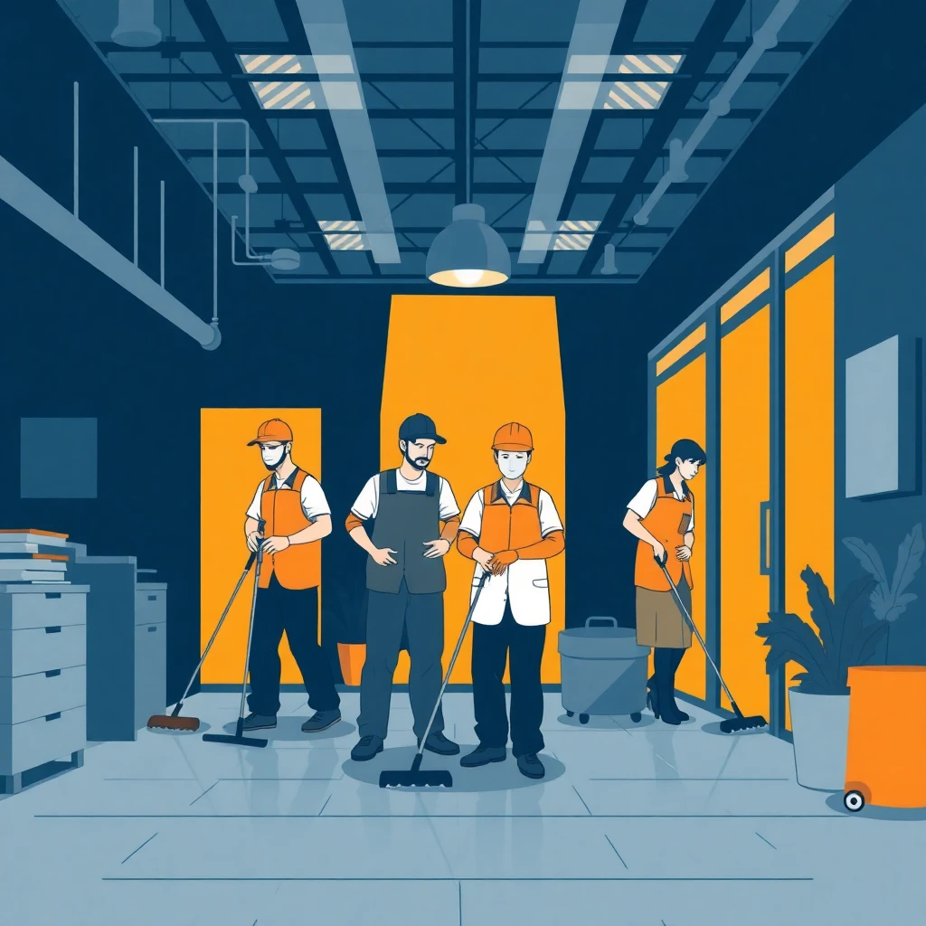 Office cleaning team