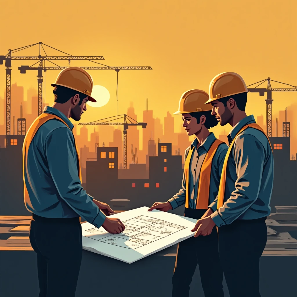 Construction workers on site