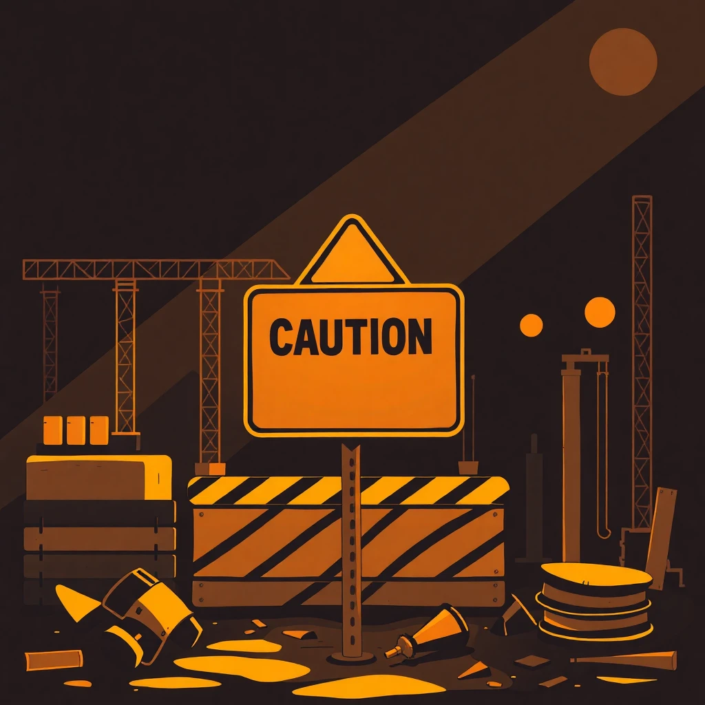 Caution on construction site