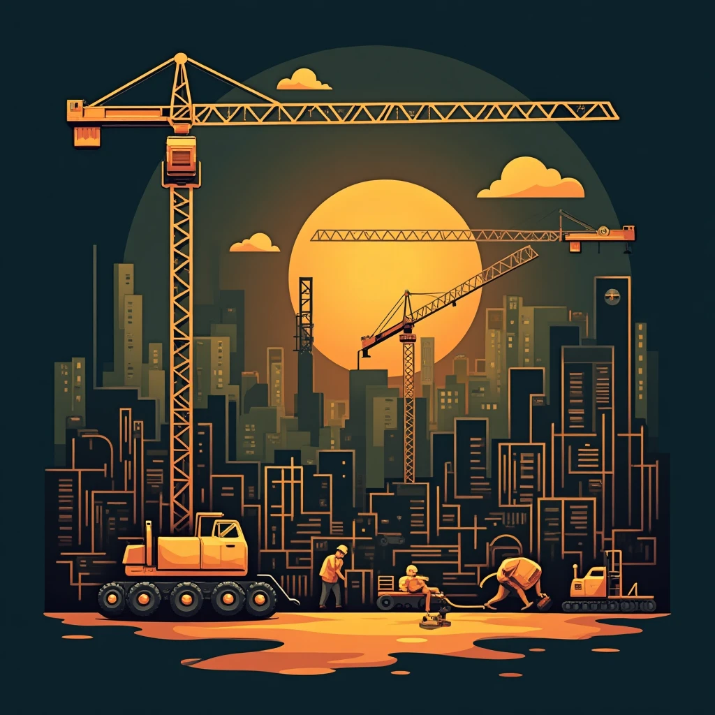 Construction site with cranes