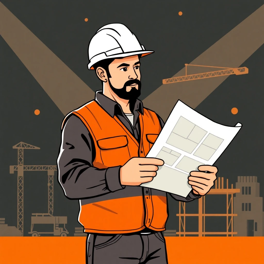 Skilled worker on site