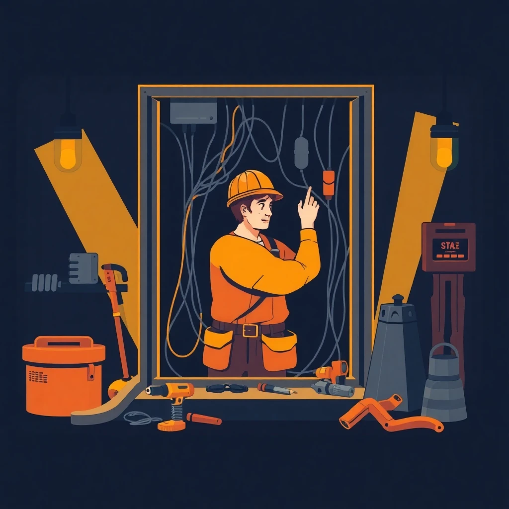Electrician at work