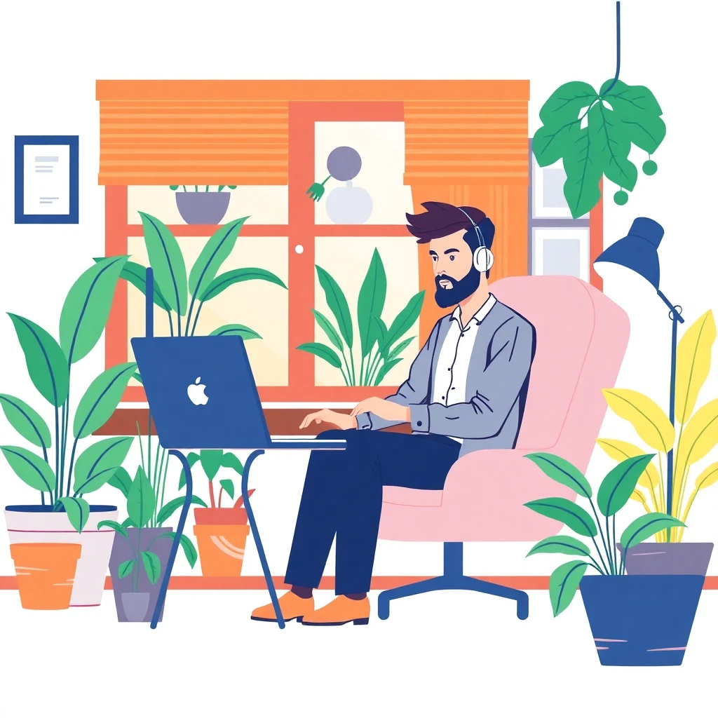 Freelancer in a home office