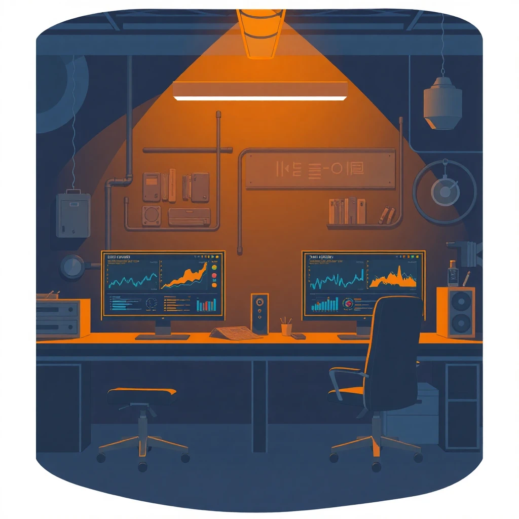 High-tech cybersecurity workspace