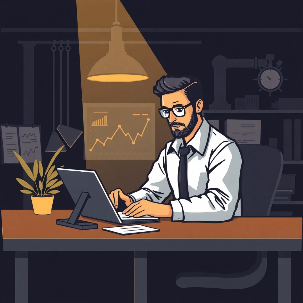 Professional working on data analytics