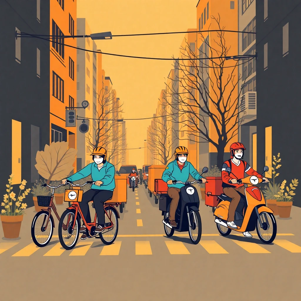 City delivery scene