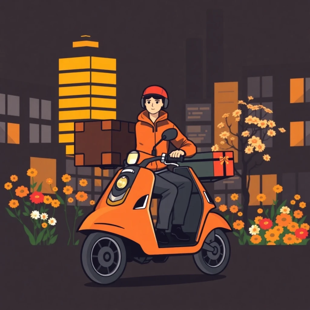 Scooter delivery scene