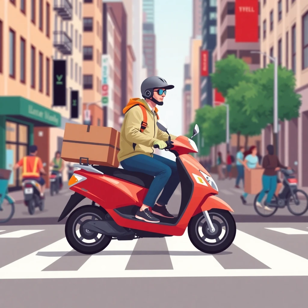 Delivery driver in the city