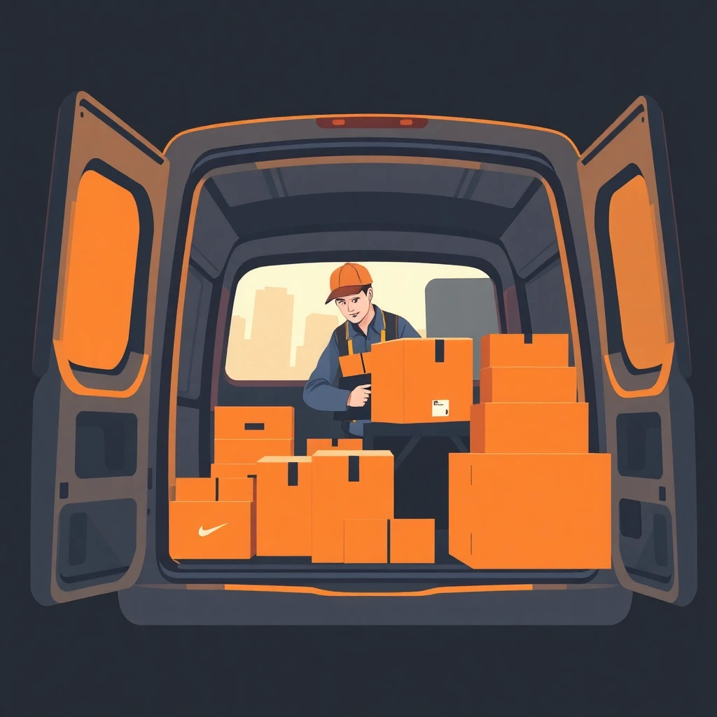 Organizing delivery packages in a van