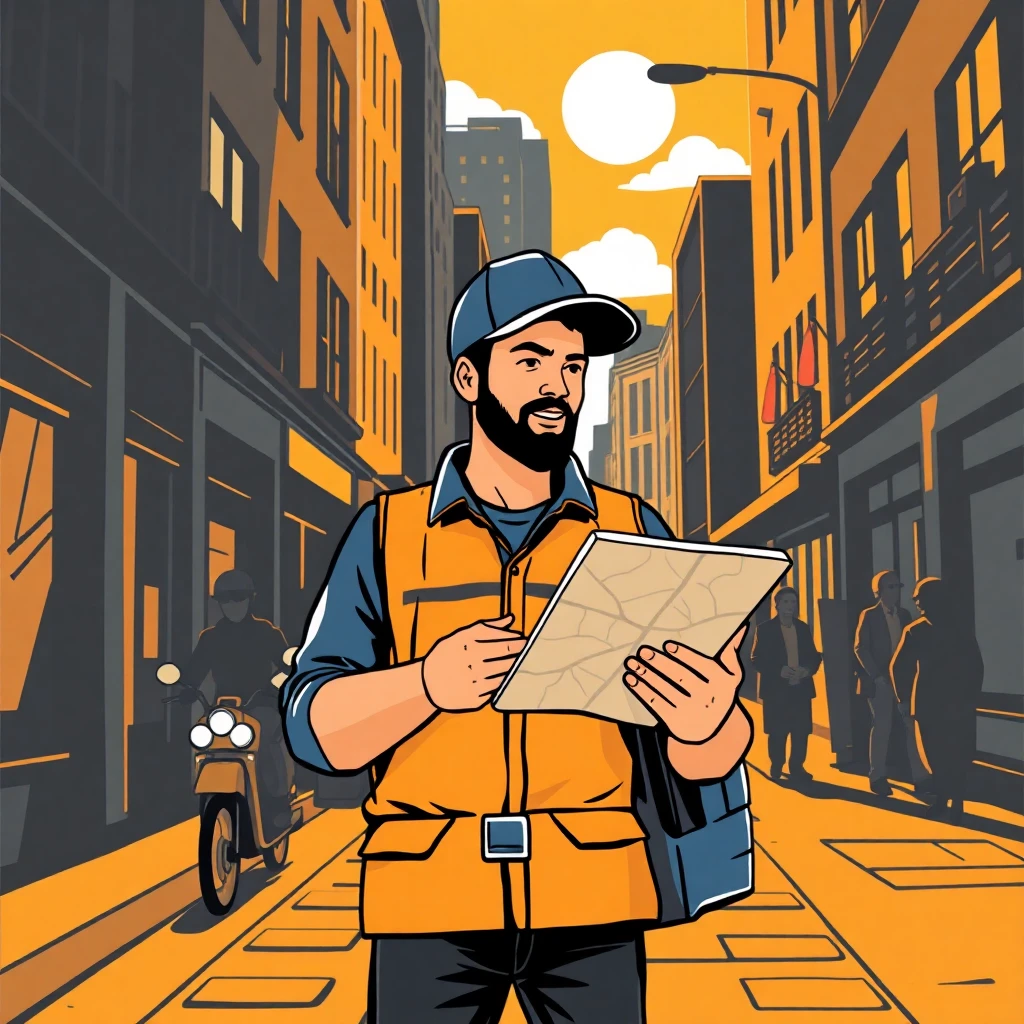 Delivery driver in the city