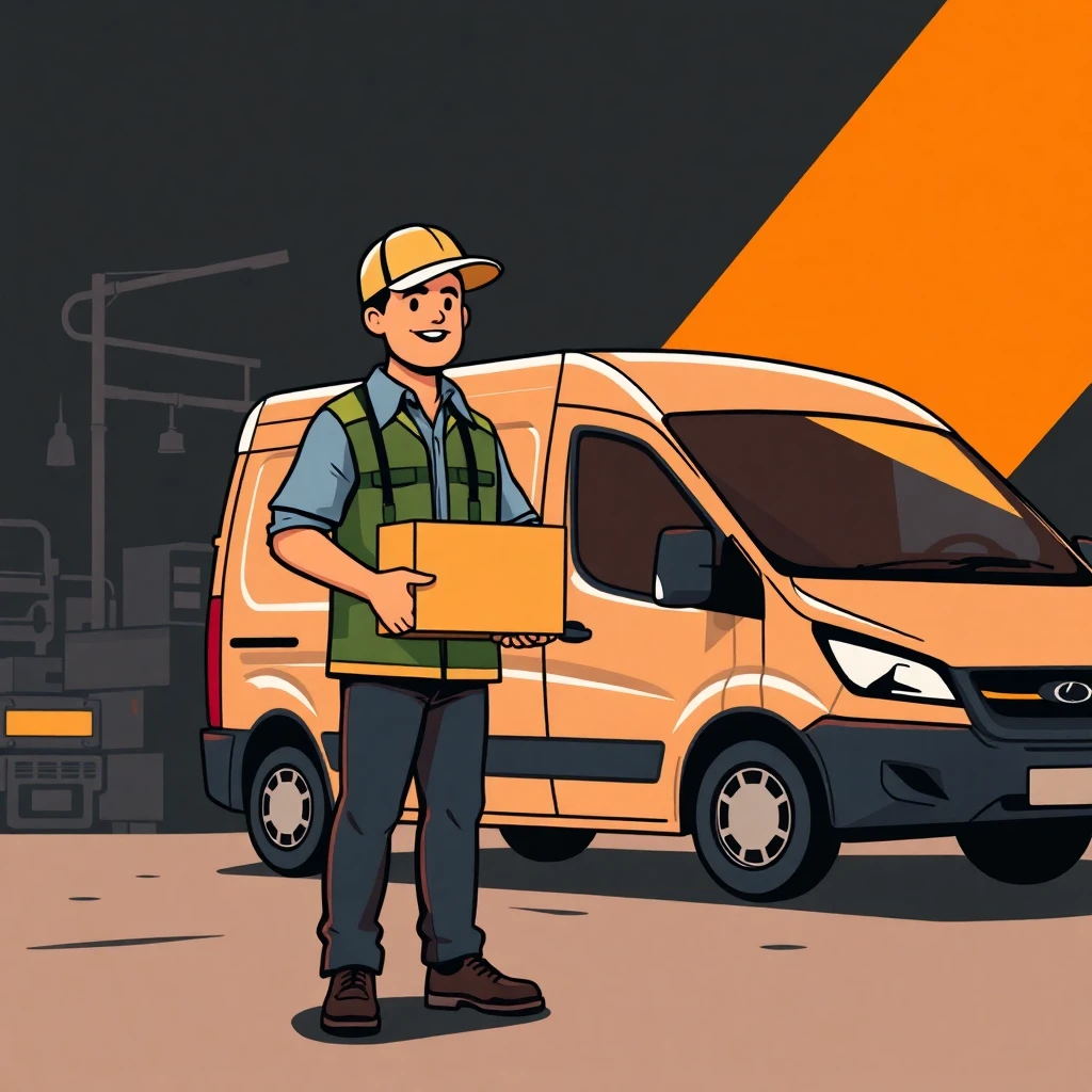 Delivery driver with package