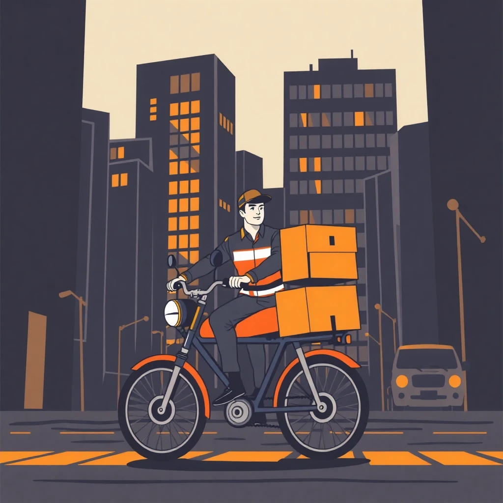 Rider navigating city