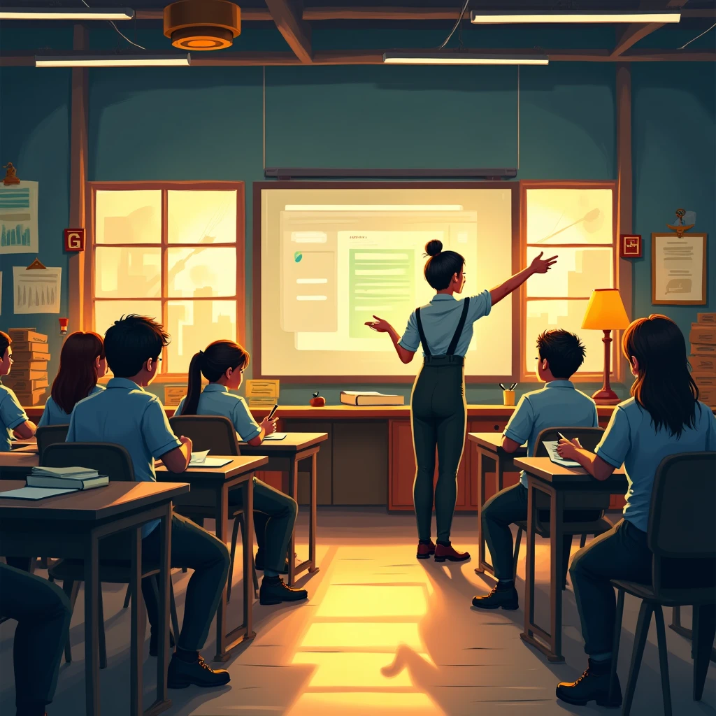 Vibrant classroom setting