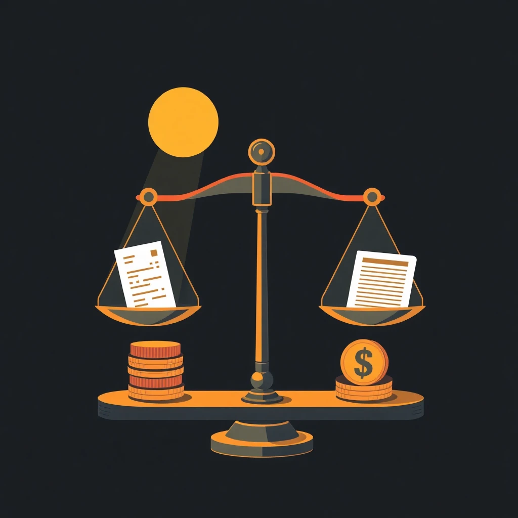 Balance scales for financial decisions