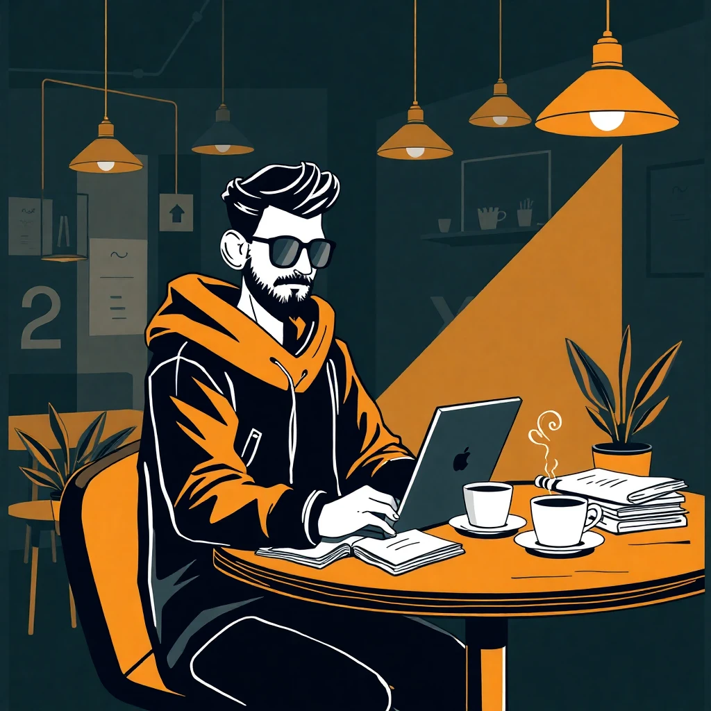 Digital nomad working remotely