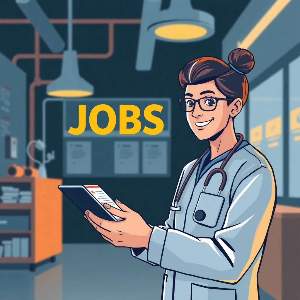 Healthcare professional checking job offers