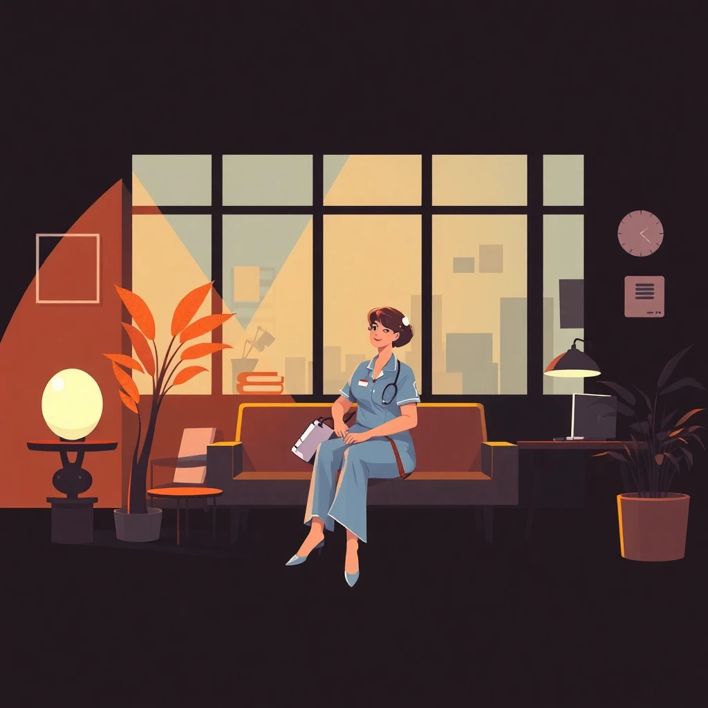 Nurse enjoying job security and benefits