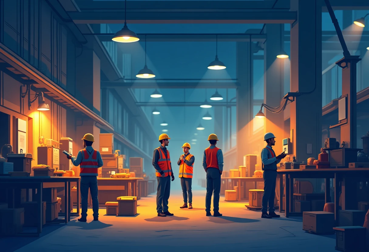 Night shift manufacturing floor