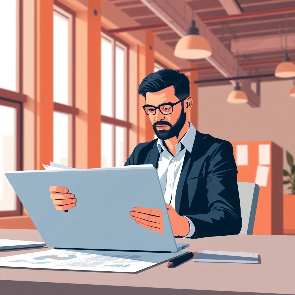 Project manager reviewing plans