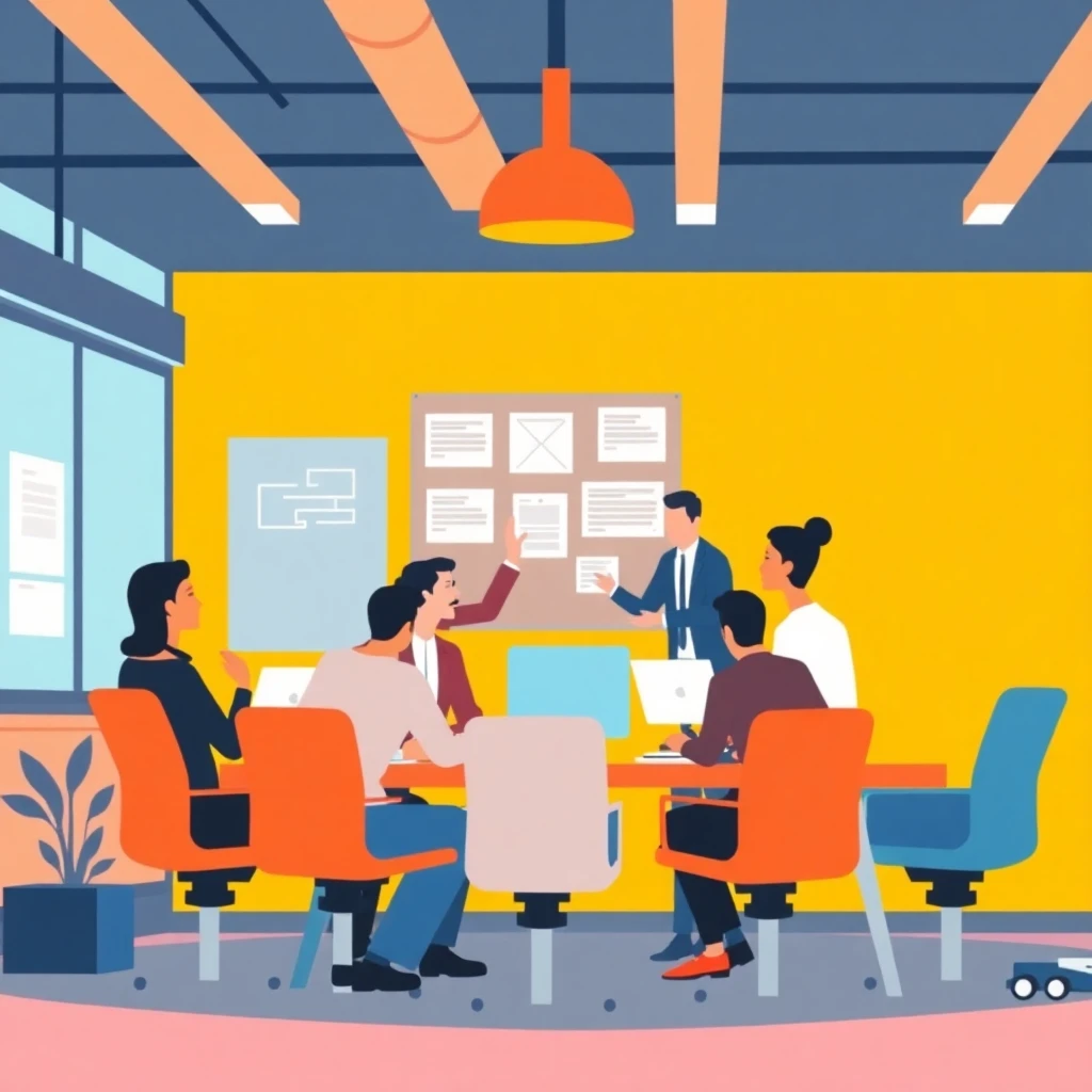 Innovative project management meeting