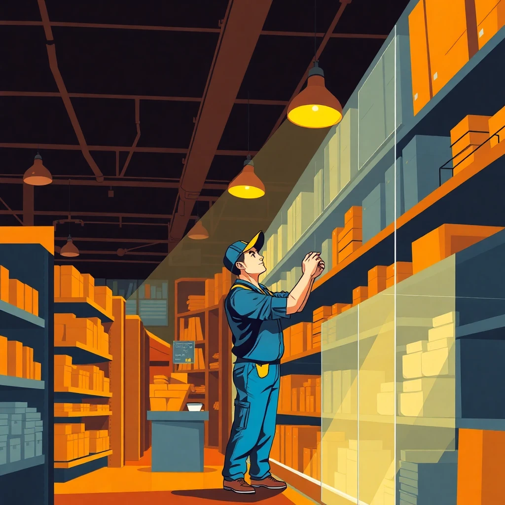 Retail worker in a busy store