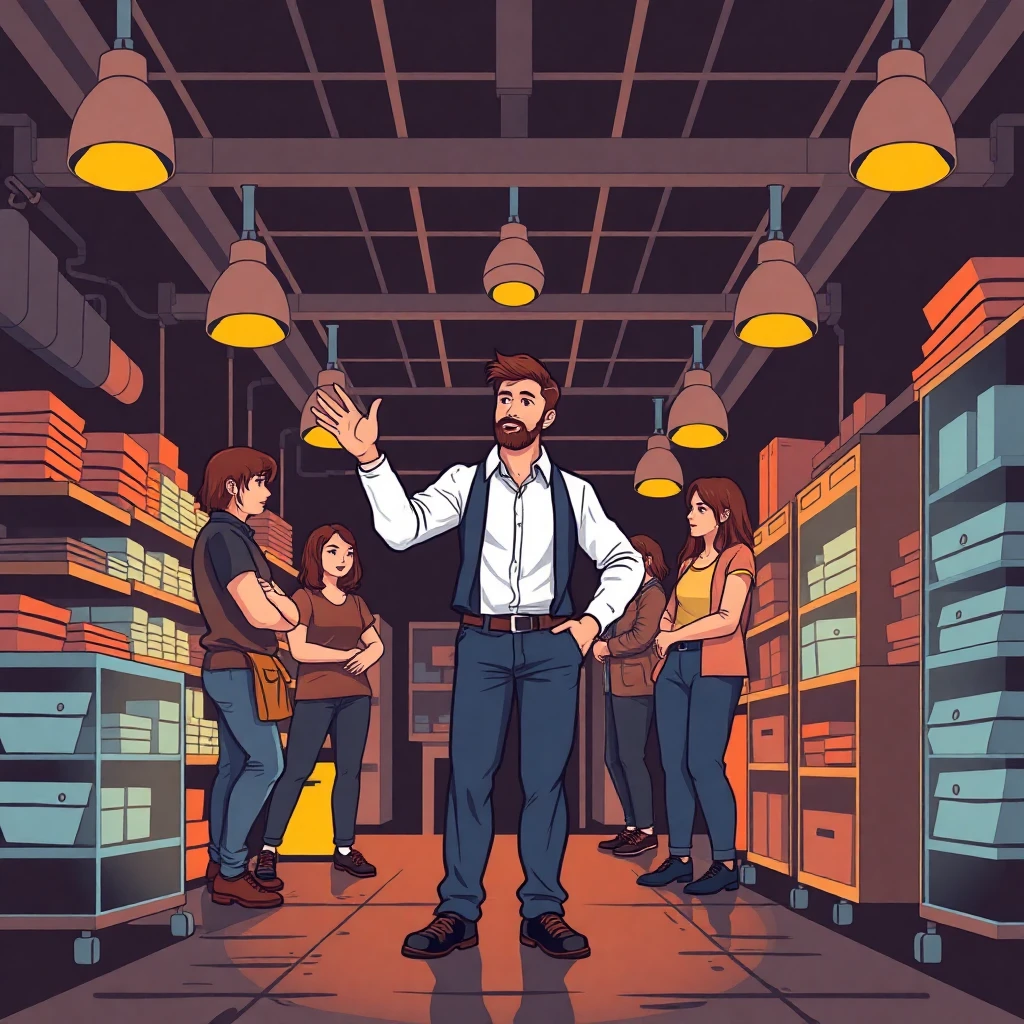 Retail manager in action