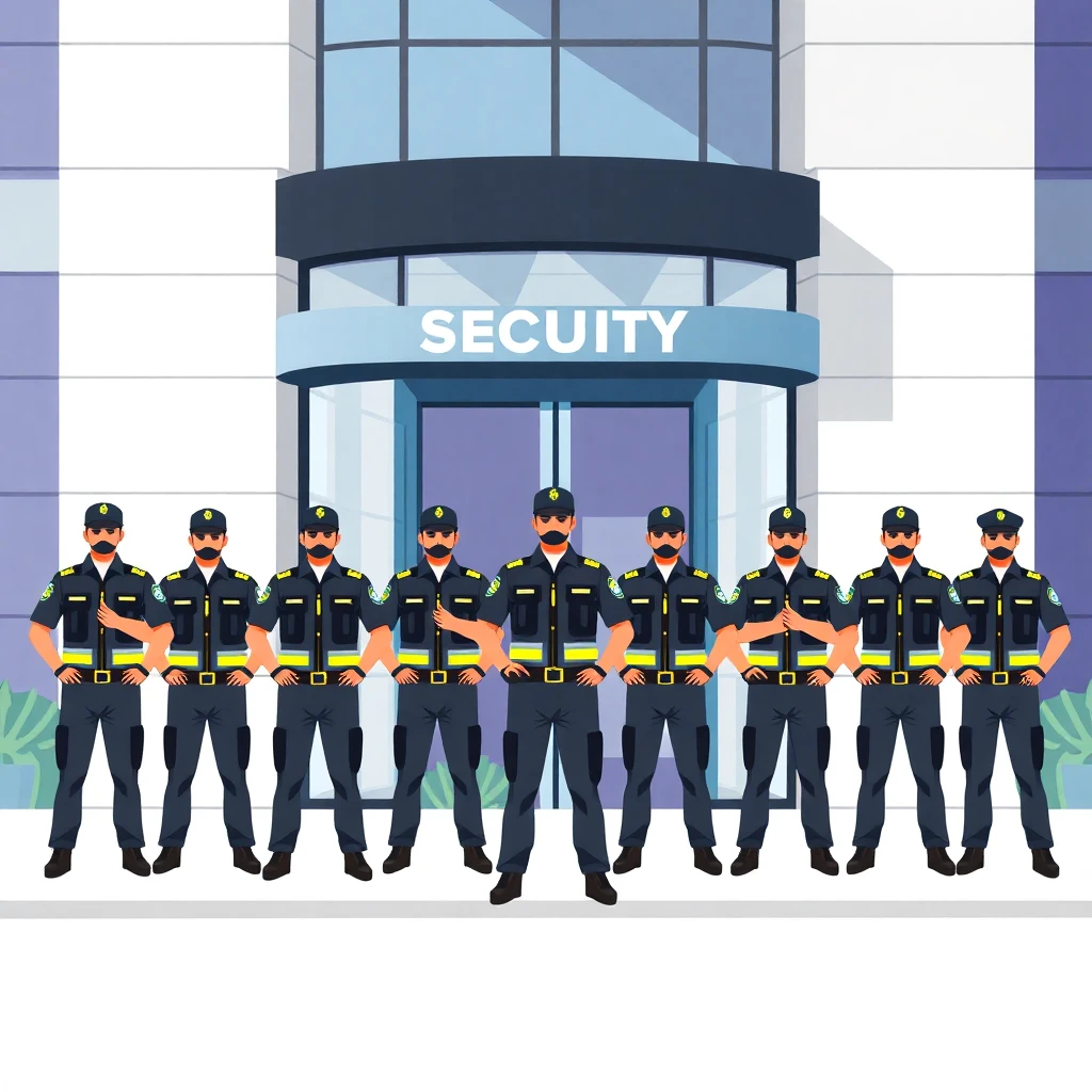 Security officers in formation