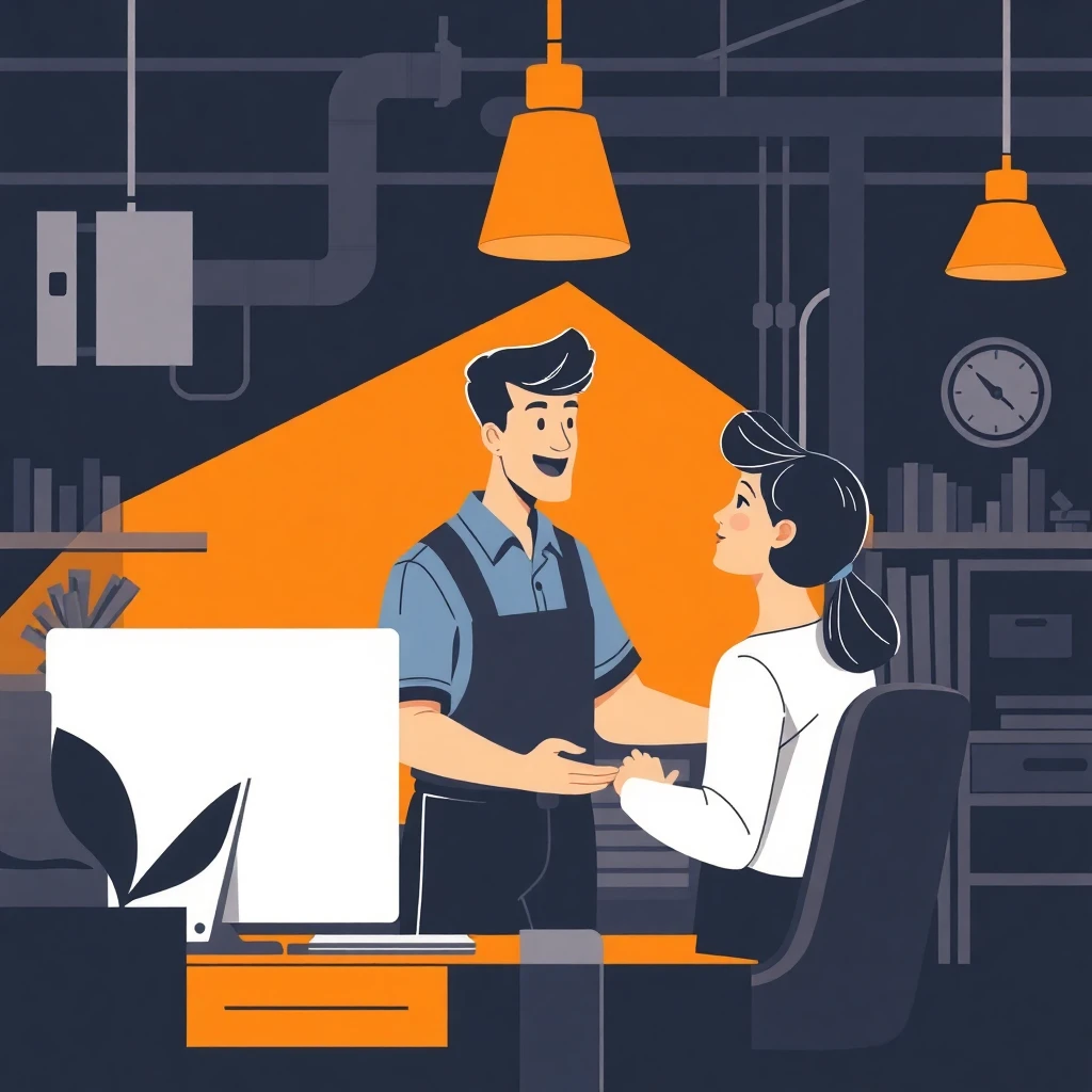 Atendiendo a un cliente