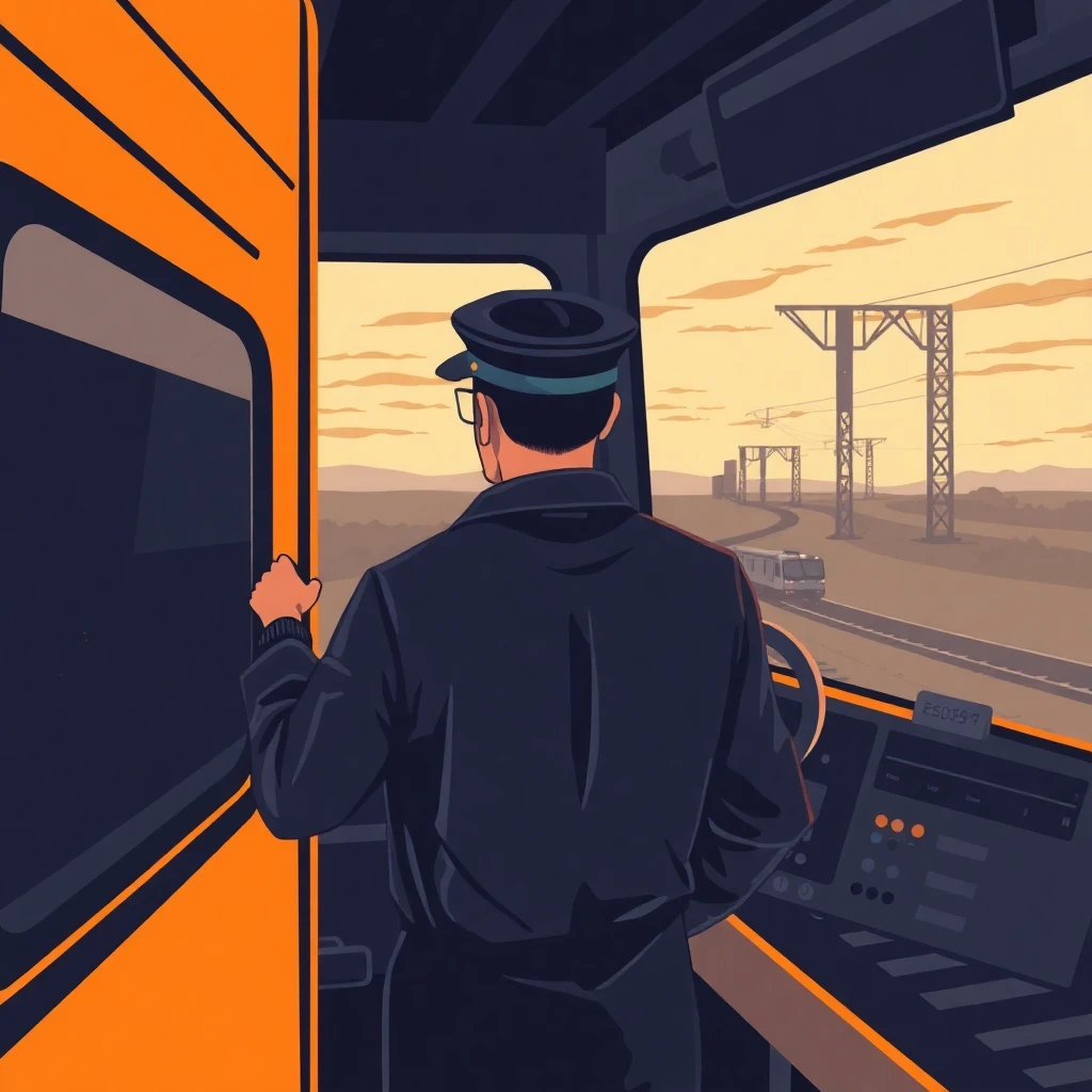 Conductor de camión en preparación