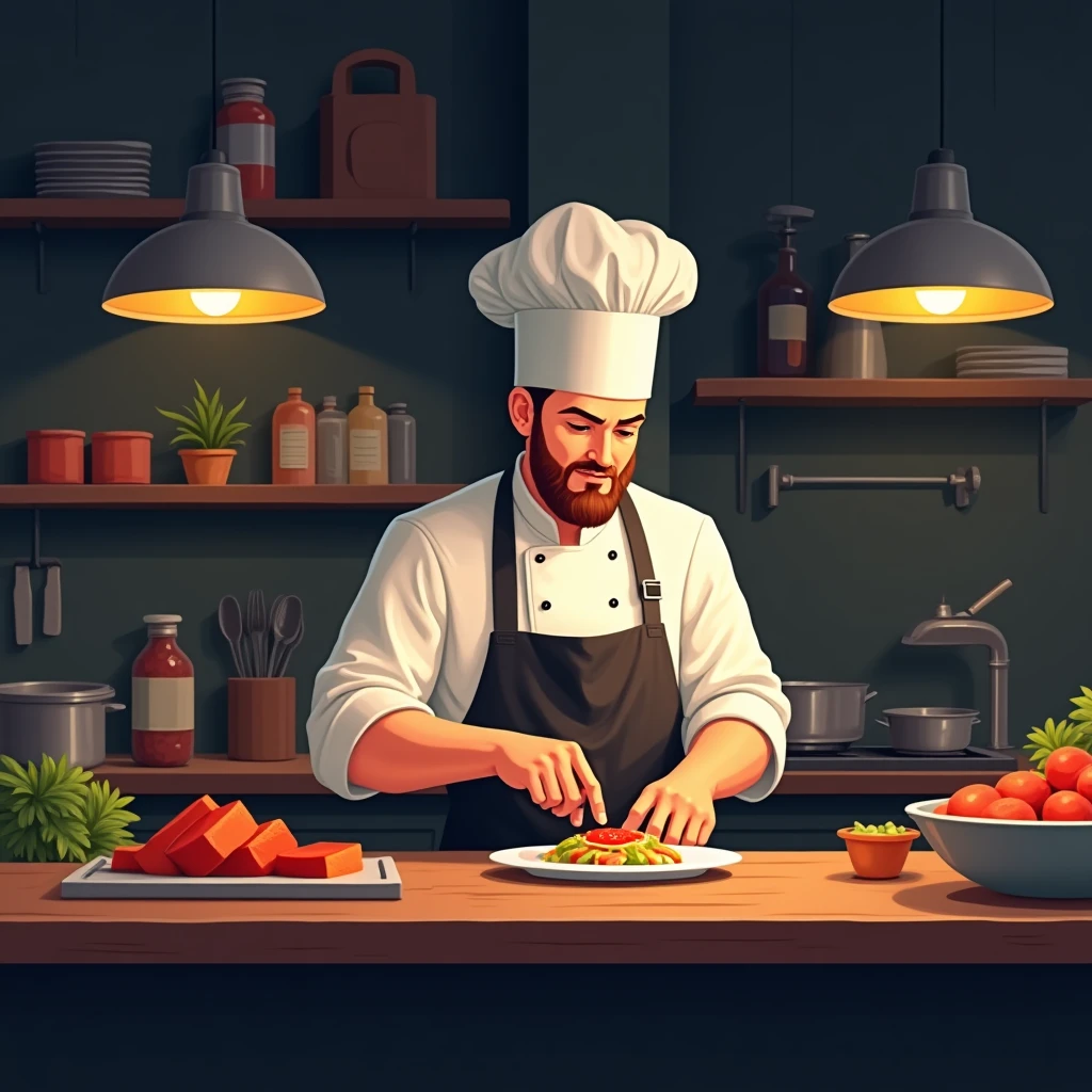 Chef preparing a dish