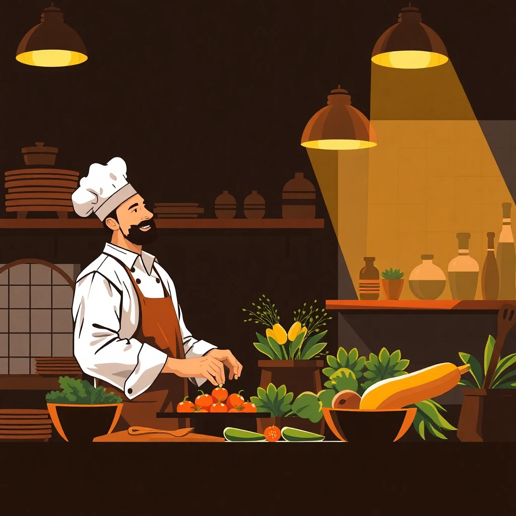 Chef em ambiente relaxante