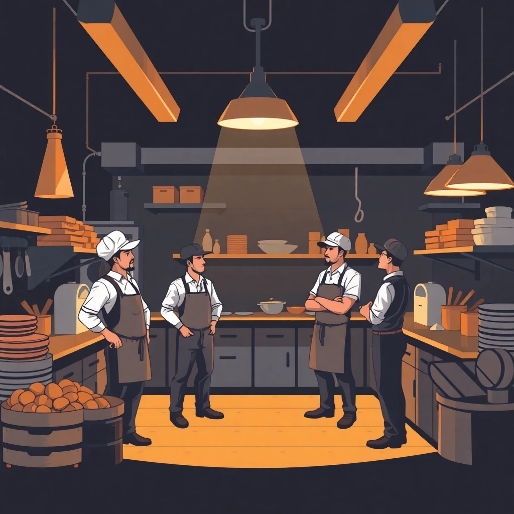 Travailleurs de la restauration en discussion