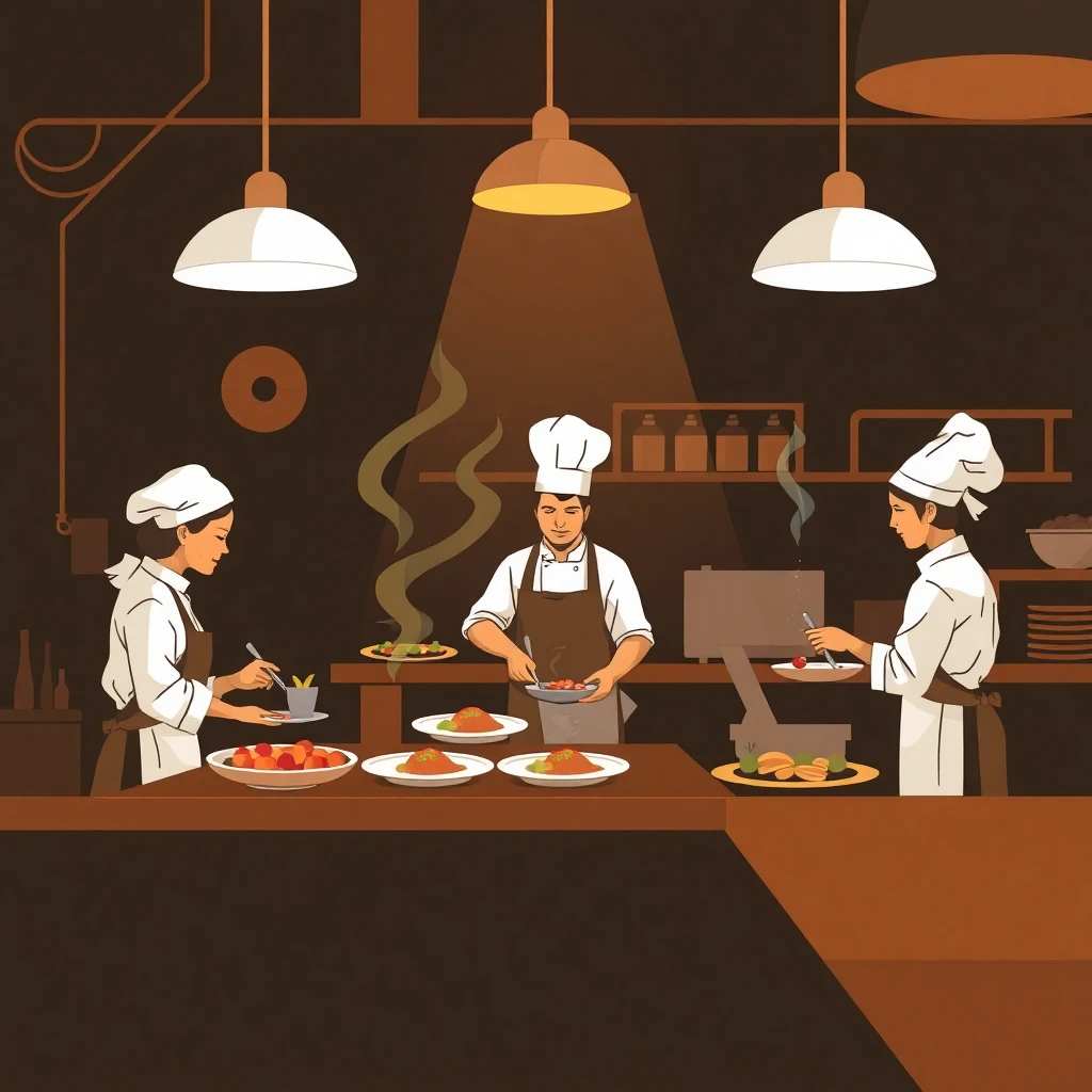 Équipe de cuisine active