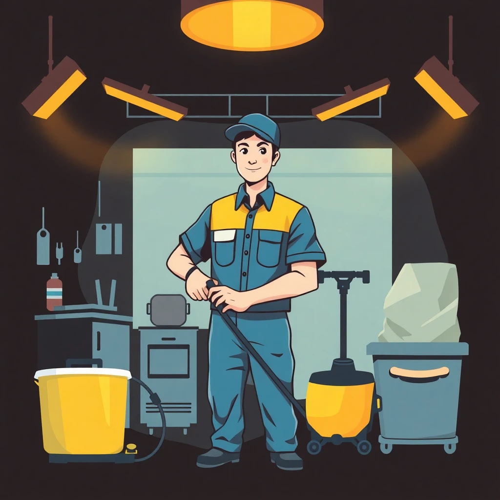 Professional cleaner in action