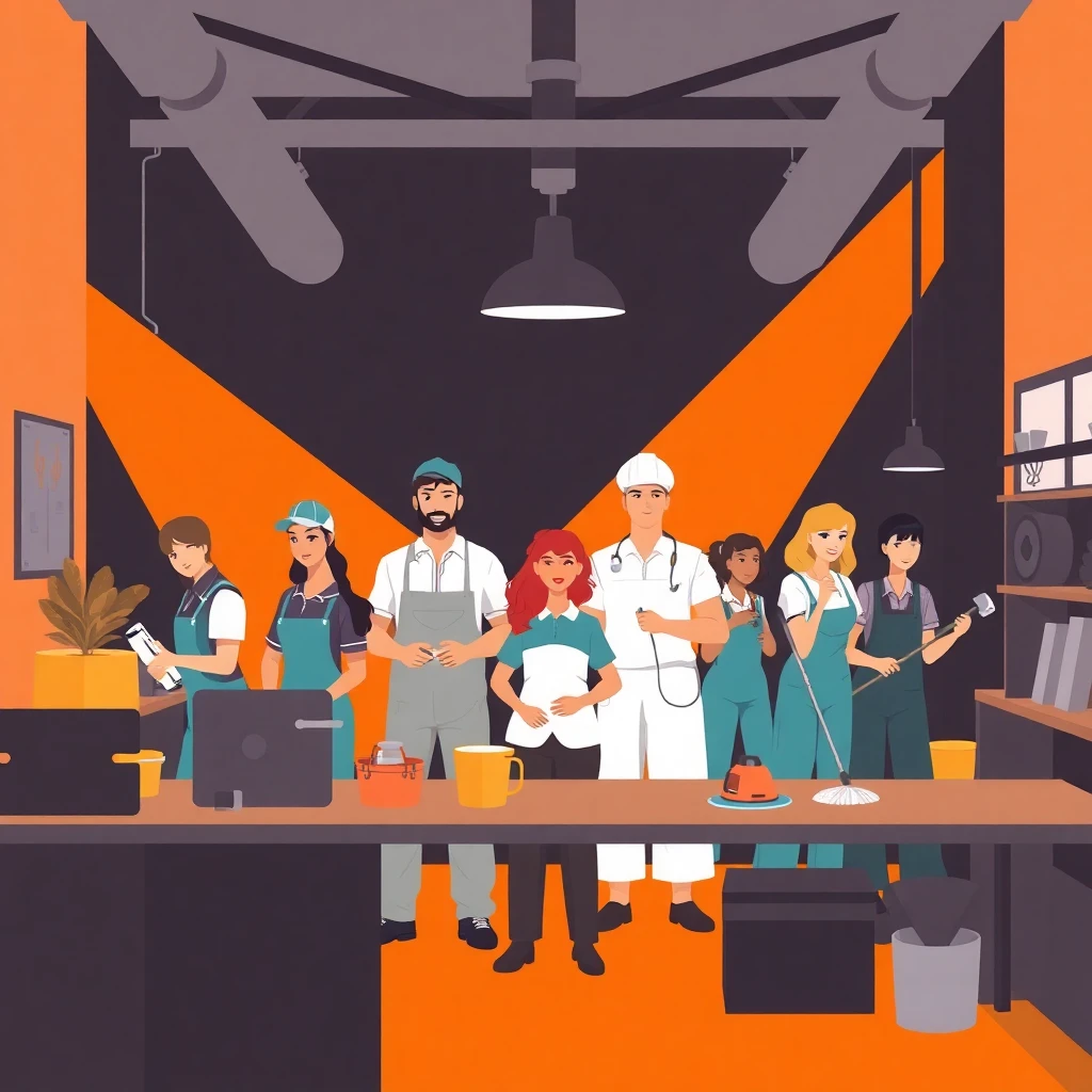 Diverse cleaning team