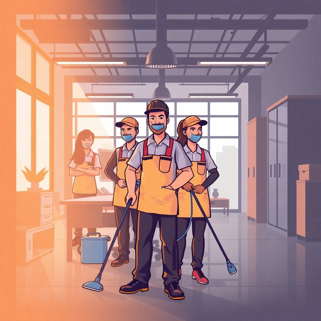 Professional cleaning team