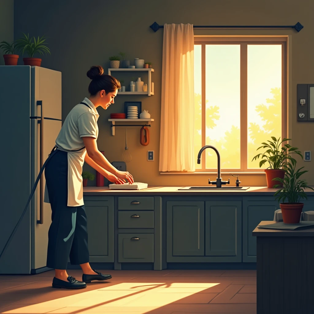 Housekeeper at work