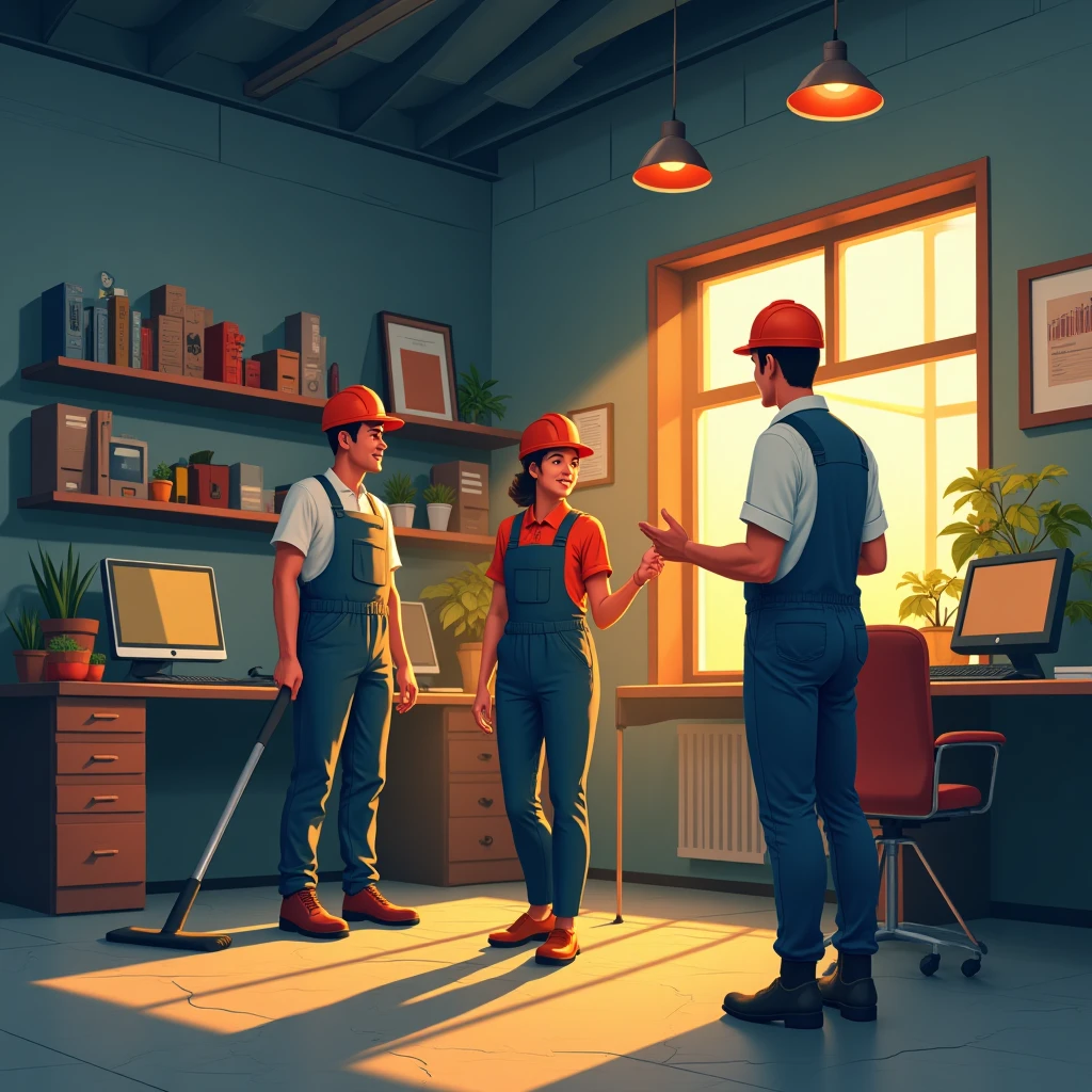 Cleaning supervisor at work