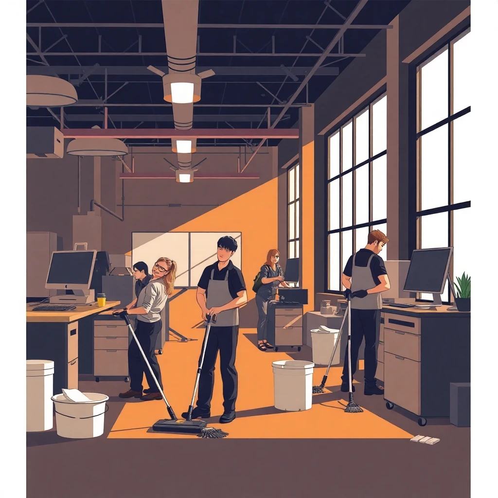 Cleaning crew at work