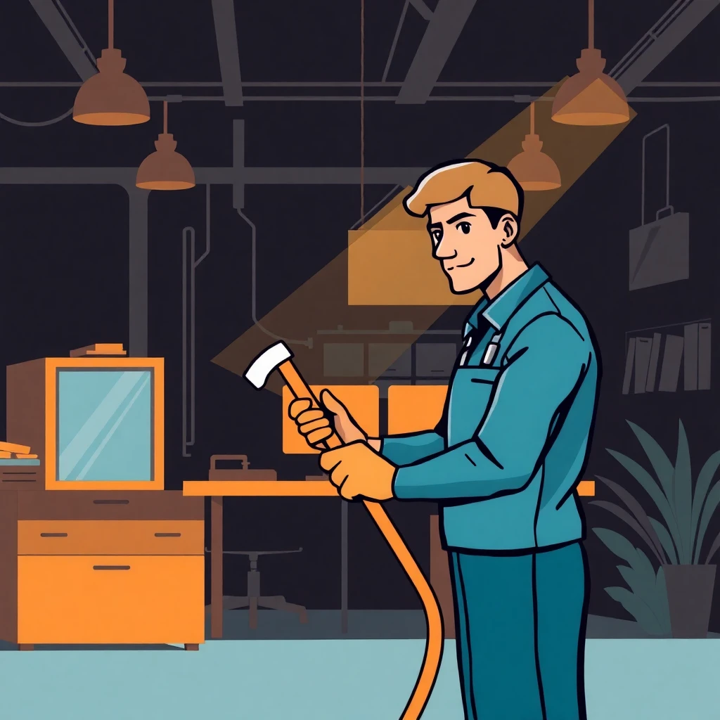 Professional cleaning in a modern office